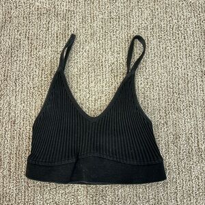 Zara Black Ribbed Top